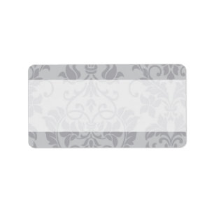 Two-tone Grey Damask Wedding Mailing Address Label