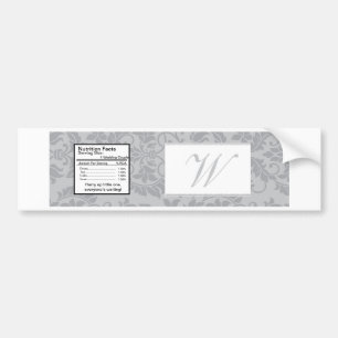 Two-tone Grey Damask Wedding Water Bottle Label