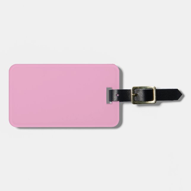 Two-Tone Grey & Pink Luggage Tag (Front Horizontal)