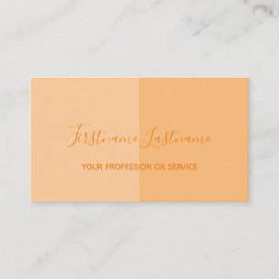 Two tone half divided fresh orange calligraphy business card
