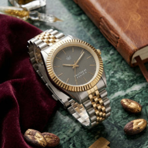 Two-Tone Luxury Chrono Watch - Fluted Bezel