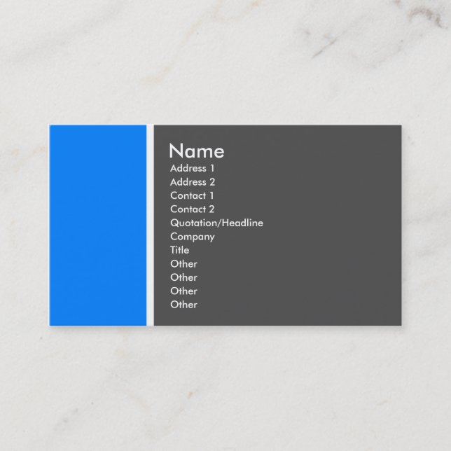Two Tone (Mid-Blue and Grey) - Customised Business Card (Front)