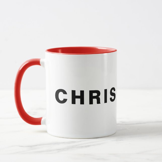 Two Tone Minimalist Custom Name Or Logo Mug (Left)