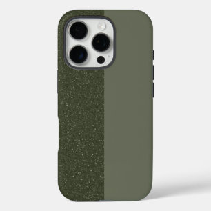 Two-Tone Moss Glitter iPhone 16 Case – Customise