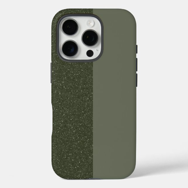Two-Tone Moss Glitter iPhone 16 Case – Customise (Back)