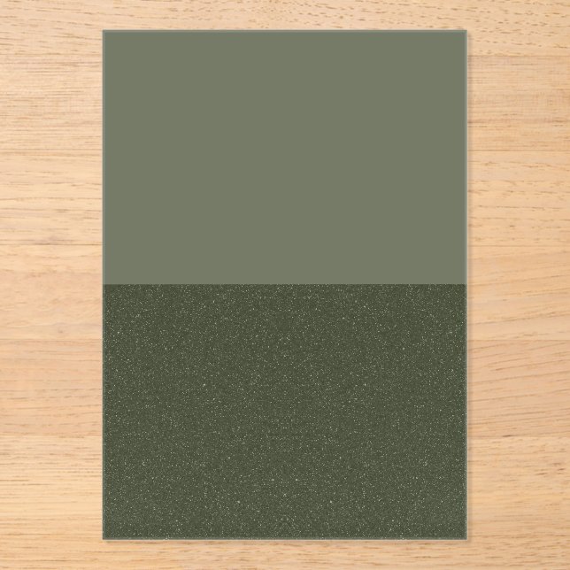 Two-Tone Moss Green Acrylic Invite – Customisable Invitations (Front)