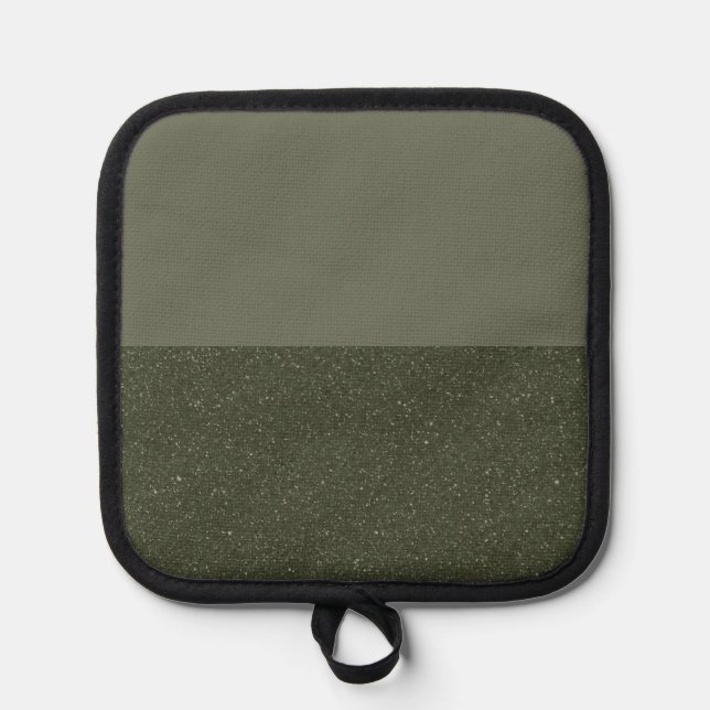 Two-Tone Moss Green Custom Pot Holder (Front)