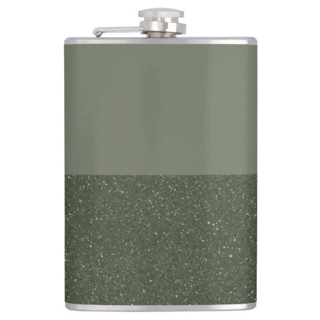 Two-Tone Moss Green Custom Vinyl Wrapped Flask (Front)