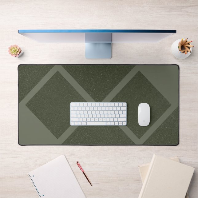 Two-Tone Moss Green Diamond Desk Mat – Customise (Office 1)