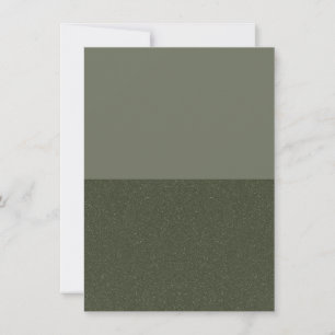 Two-Tone Moss Green Flat Announcement Card Custom