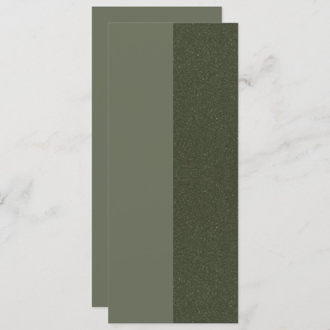 Two-Tone Moss Green Flat Menu Card – Customisable (Front/Back)