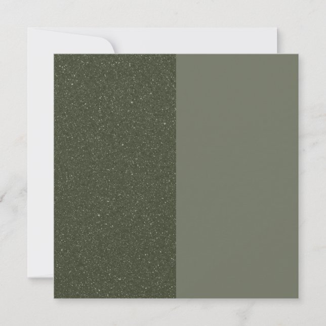 Two-Tone Moss Green Flat Note Card – Customisable (Front)