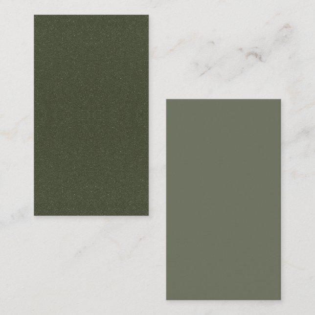 Two-Tone Moss Green Flat Note Card – Customisable (Front/Back)