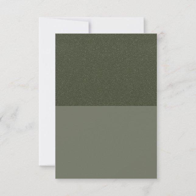Two-Tone Moss Green Flat Note Card Design – Custom (Front)