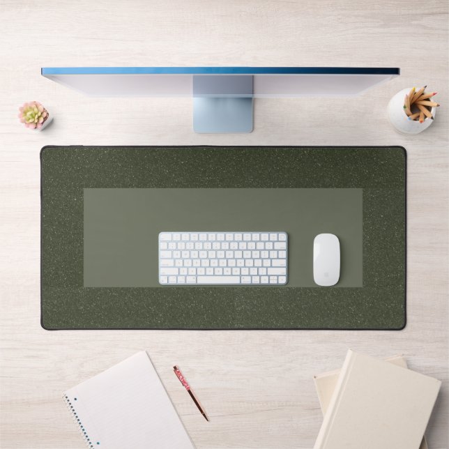 Two-Tone Moss Green Frame Desk Mat – Customisable (Office 1)