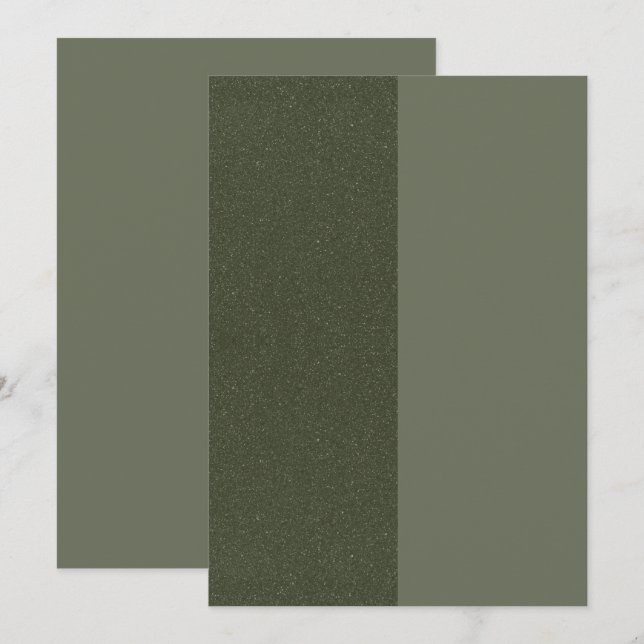 Two-Tone Moss Green Glitter Flat Advice Card (Front/Back)