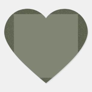 Two-Tone Moss Green Heart Sticker