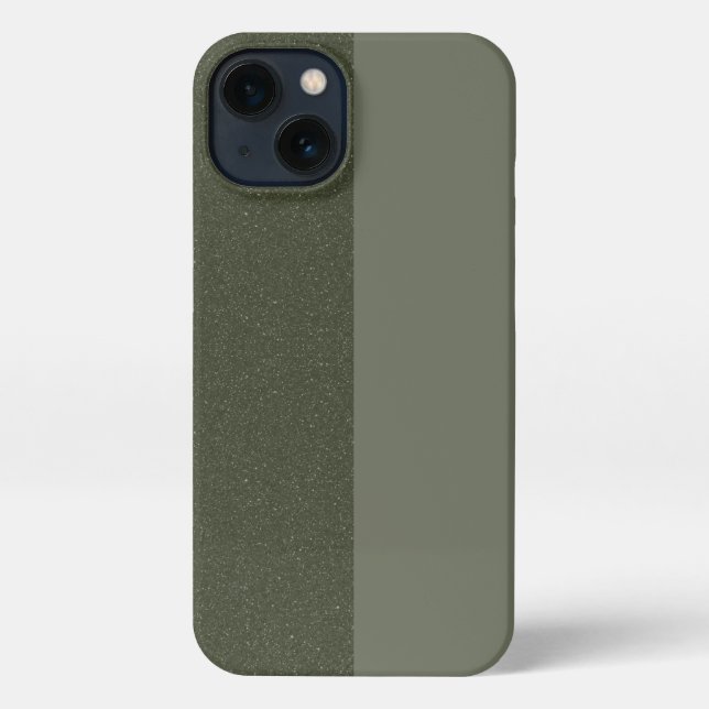 Two-Tone Moss Green iPhone 13 Case – Customisable (Back)