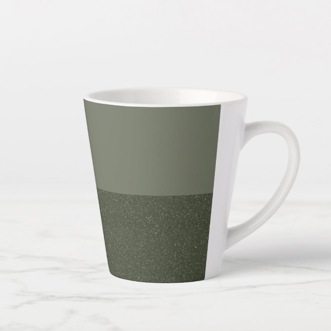 Two-Tone Moss Green Latte Mug – Customisable (Right)