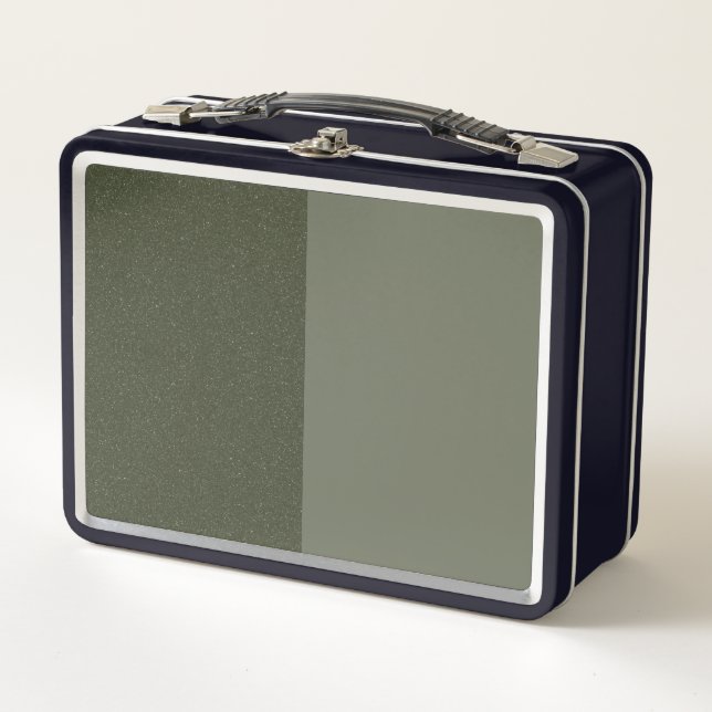Two-Tone Moss Green Metal Lunchbox – Customisable (Front)