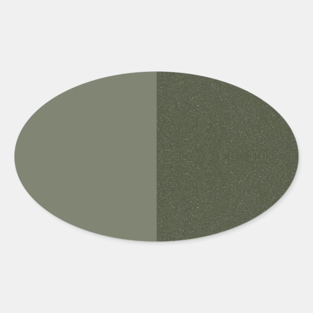 Two-Tone Moss Green Oval Sticker – Customisable (Front)