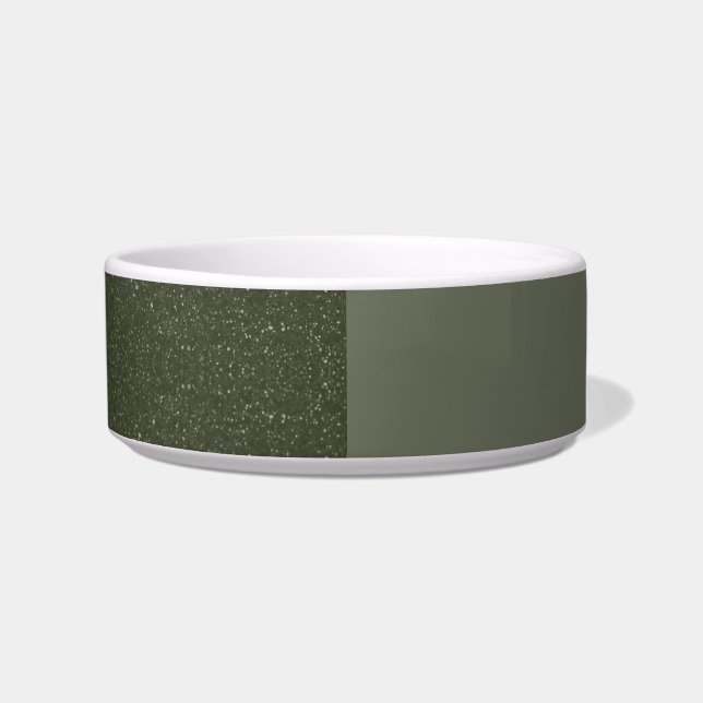 Two-Tone Moss Green Pet Bowl – Customisable Design (Front)