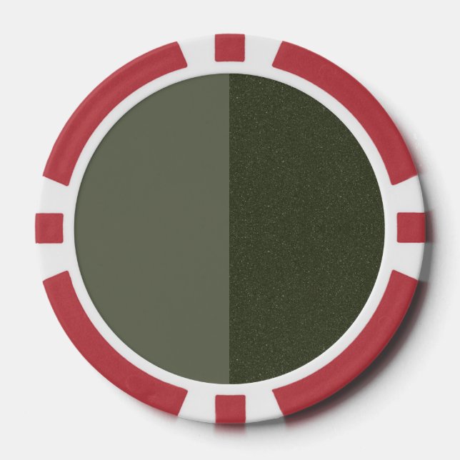 Two-Tone Moss Green Poker Chip – Customisable (Front)