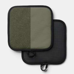 Two-Tone Moss Green Pot Holder Pad – Customisable