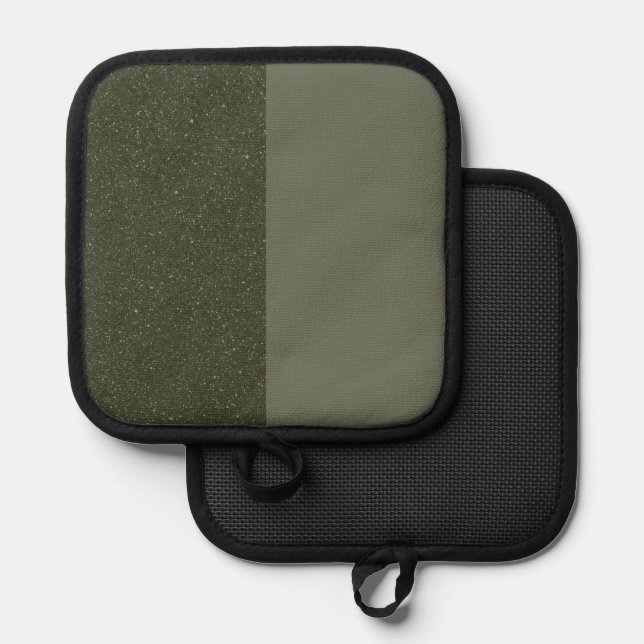 Two-Tone Moss Green Pot Holder Pad – Customisable (Front/Back)