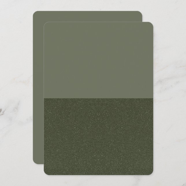 Two-Tone Moss Green Save The Date Card – Customise (Front/Back)