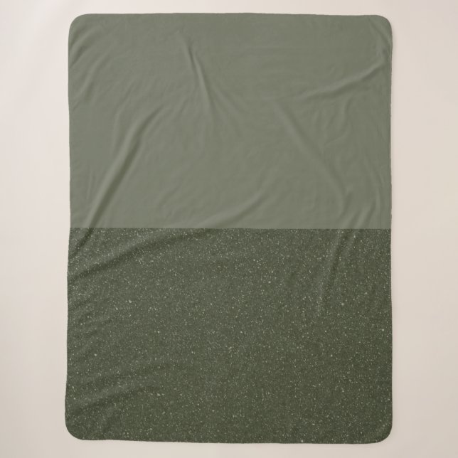 Two-Tone Moss Green Sherpa Blanket (Front)