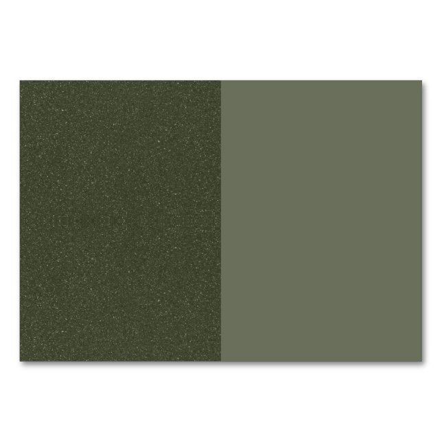 Two-Tone Moss Green Table Card – Customisable (Front)