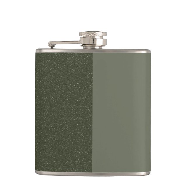 Two-Tone Moss Green Vinyl Wrapped Flask - Custom (Front)