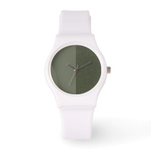 Two-Tone Moss Green Watch – Customisable Gift