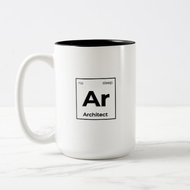 Two-Tone Mug, 15 oz with architecture sticker Coffee Mug (Left)