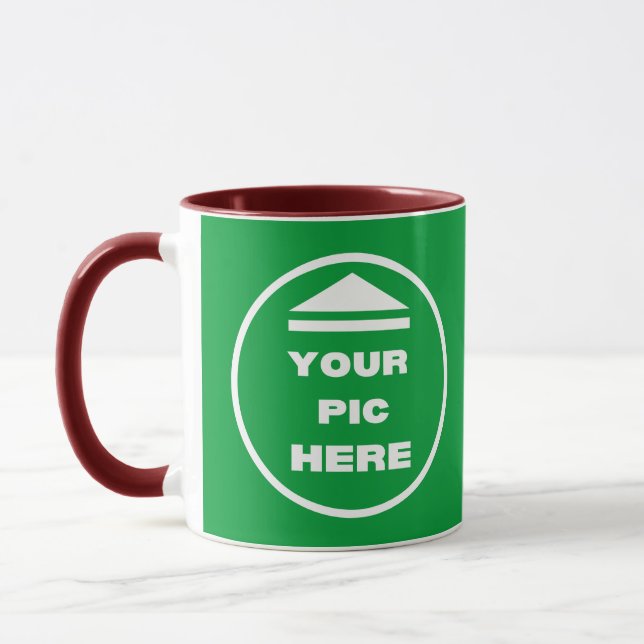 Two-Tone Mug - Add Your Image 11 oz White Maroon (Left)
