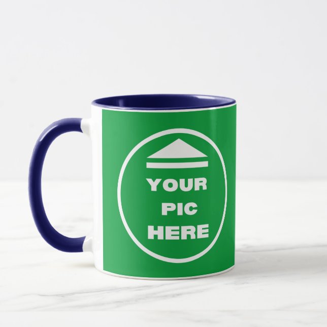 Two-Tone Mug - Add Your Image 11 oz White Navy (Left)