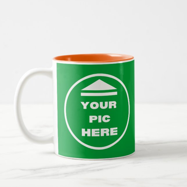 Two-Tone Mug - Add Your Image 11 oz White Orange (Left)