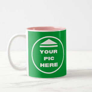 Two-Tone Mug - Add Your Image 11 oz White Pink