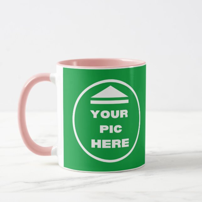 Two-Tone Mug - Add Your Image 11 oz White Pink (Left)