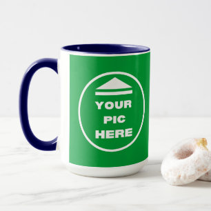 Two-Tone Mug - Add Your Image 15 oz White Navy