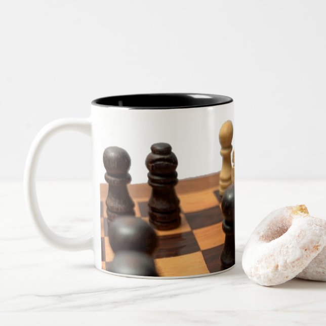 Two tone Mug Chess (With Donut)