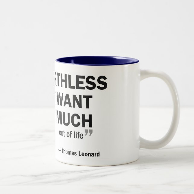 Two-tone mug - 'Coaching is worthless to those...' (Right)