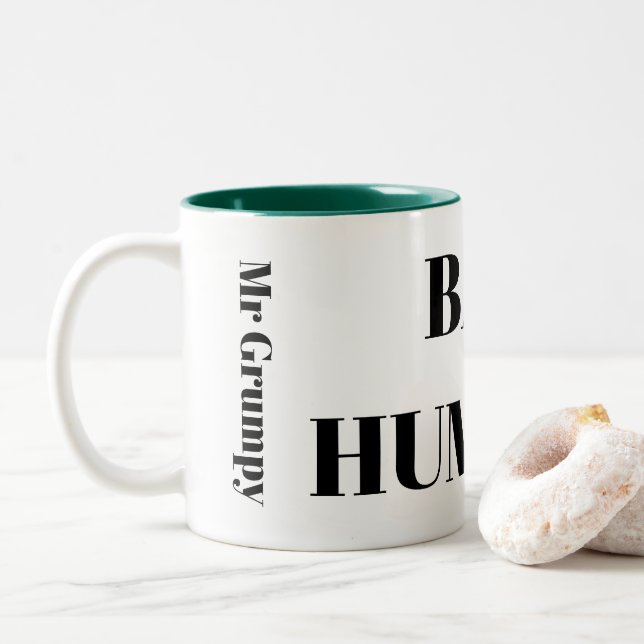 Two-Tone Mug - Mr Grumpy Bah Humbug (With Donut)