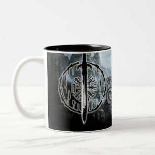 Two-Tone Mug, Valhalla Oliver   Rune Coffee Mug