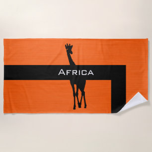 Two-Tone, Orange and Black, Giraffe Beach Towel
