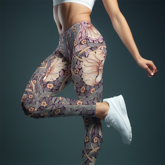 Two-Tone Pimpernel Dusty Pink & Grey Blue Morris Leggings (Creator Uploaded)