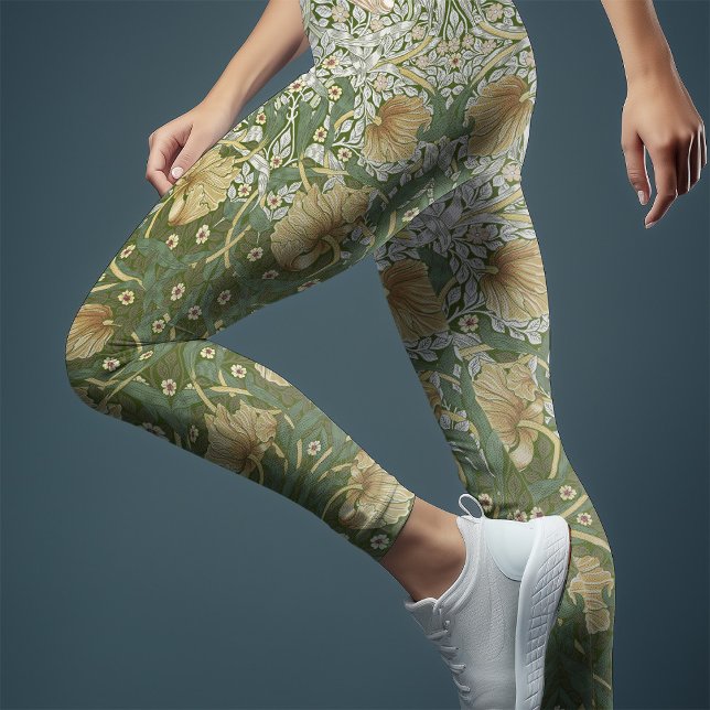 Two-Tone Pimpernel Yellow & Green William Morris Leggings (Creator Uploaded)