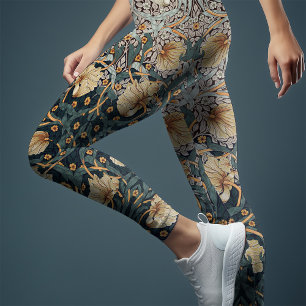 Two-Tone Pimpernel Yellow & Teal Blue Morris Leggings