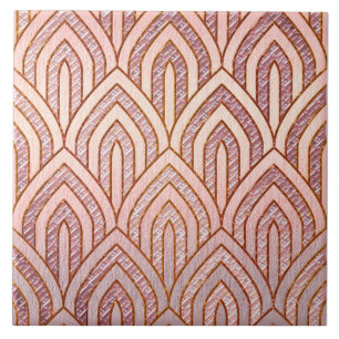 Two Tone Pink Art Deco Ceramic Ceramic Tile